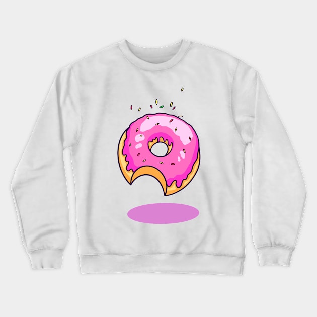 Donut With Pink Glaze Crewneck Sweatshirt by margueritesauvages